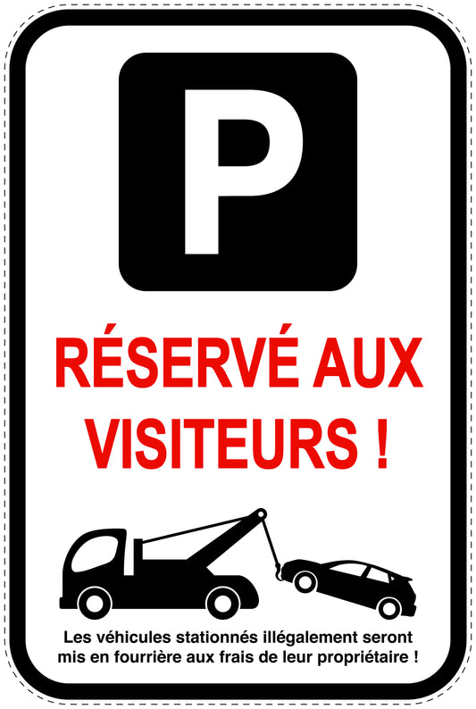 Panneaux d'interdiction de stationnement (stationnement interdit) blancs comme autocollant F-PARKEN-24000-H-0