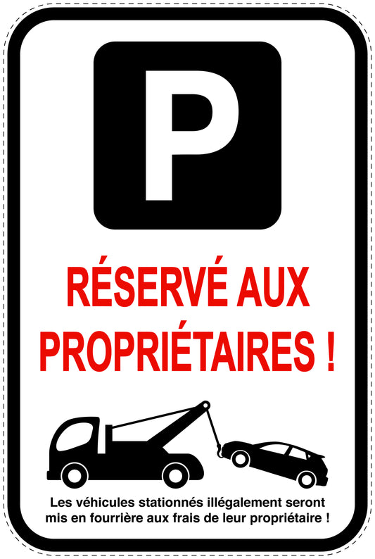 Panneaux d'interdiction de stationnement (stationnement interdit) blancs comme autocollant F-PARKEN-24200-H-0