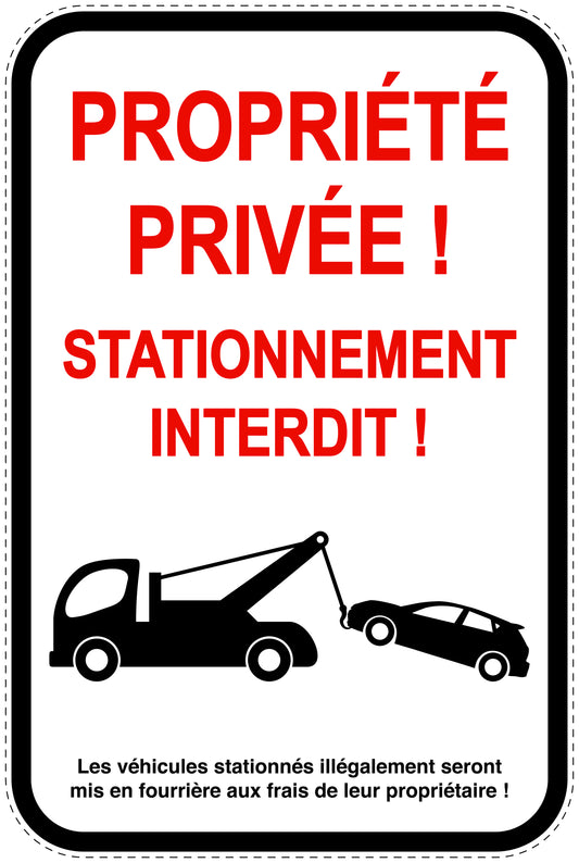 Panneaux d'interdiction de stationnement (stationnement interdit) blancs comme autocollant F-PARKEN-24300-H-0