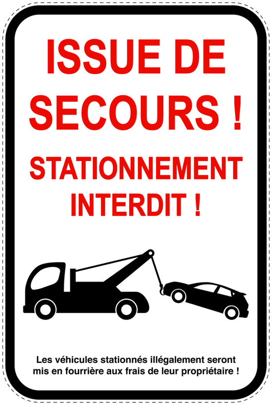 Panneaux d'interdiction de stationnement (stationnement interdit) blancs comme autocollant F-PARKEN-24400-H-0