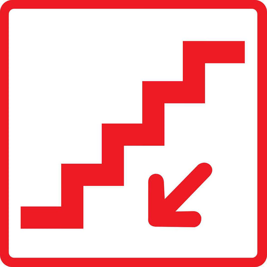 Pictogrammes de signalisation de bâtiment "Escalier descendant" 5-30 cm ES-PIKTO2120-14