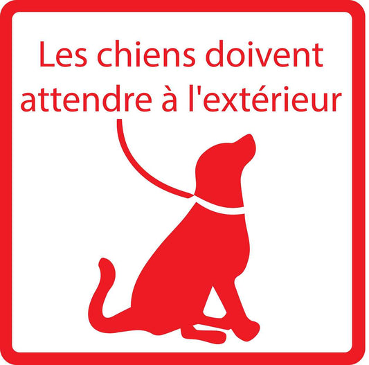 Pictogrammes de signalisation de bâtiment "Les chiens doivent attendre dehors" 5-30 cm ES-PIKTO2400-14