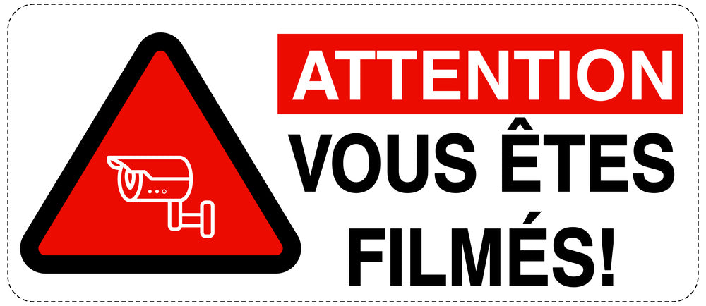 Accès interdit - vidéosurveillance "ATTENTION VOUS ÊTES FILMÉS!" 10-40 cm F-RESTRICT-1050