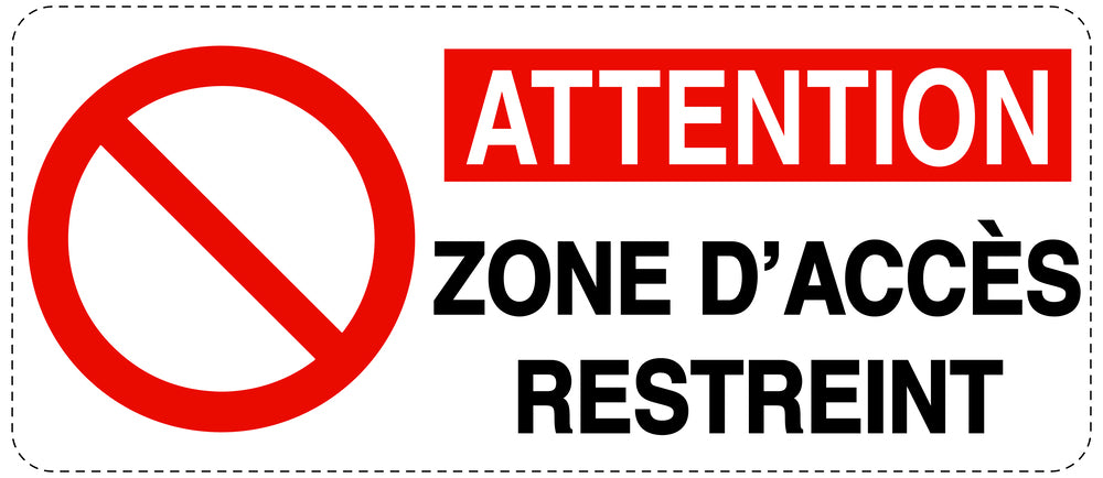 Accès interdit - vidéosurveillance "ATTENTION ZONE D'ACCÈS RESTREINT" 10-40 cm F-RESTRICT-1120