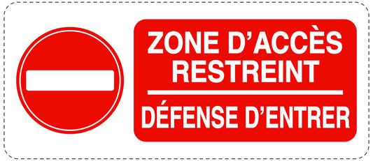 Accès interdit - vidéosurveillance " ZONE D'ACCÈS RESTREINT DÉFENSE D'ENTRER " 10-40 cm F-RESTRICT-1160