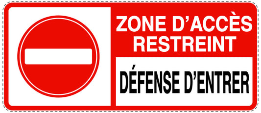 Accès interdit - vidéosurveillance "ZONE D'ACCÈS RESTREINT DÉFENSE D'ENTRER " 10-40 cm F-RESTRICT-1180