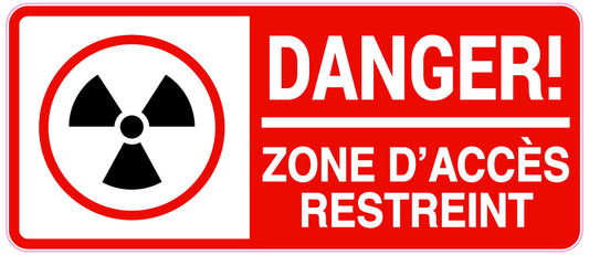 Accès interdit - vidéosurveillance " DANGER! ZONE D'ACCÈS RESTREINT " 10-40 cm F-RESTRICT-1190