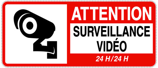 Accès interdit - vidéosurveillance "ATTENTION SURVEILLANCE VIDÉO 24 H/24 H " 10-40 cm F-RESTRICT-1210