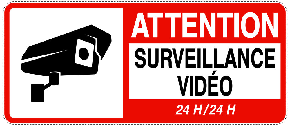 Accès interdit - vidéosurveillance "ATTENTION SURVEILLANCE VIDÉO 24 H/24 H" 10-40 cm F-RESTRICT-1220