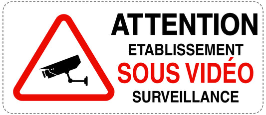 Accès interdit - vidéosurveillance " ATTENTION ETABLISSEMENT SOUS VIDEO SURVEILLANCE " 10-40 cm F-RESTRICT-1260