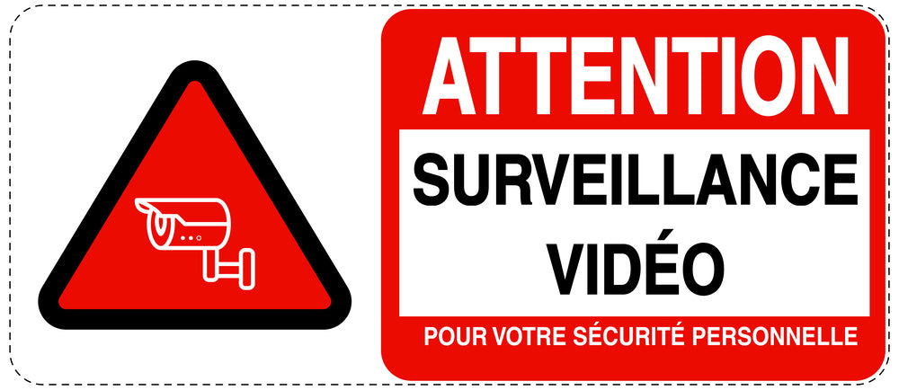 Accès interdit - vidéosurveillance " ATTENTION SURVEILLANCE VIDÉO POUR VOTRE SÉCURITÉ PERSONNELLE " 10-40 cm F-RESTRICT-1280