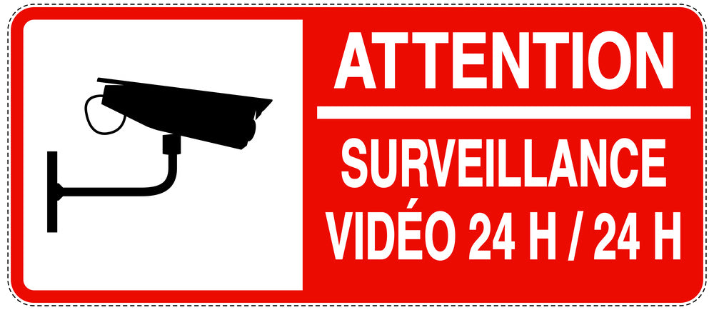 Accès interdit - vidéosurveillance " ATTENTION SURVEILLANCE VIDÉO 24 H/24 H " 10-40 cm F-RESTRICT-1320