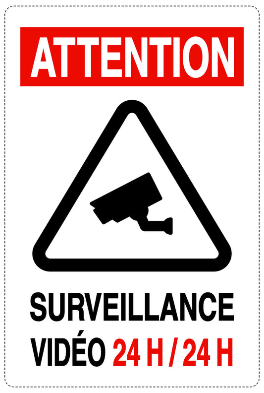 Accès interdit - vidéosurveillance "ATTENTION SURVEILLANCE VIDÉO" 10-40 cm F-RESTRICT-2080