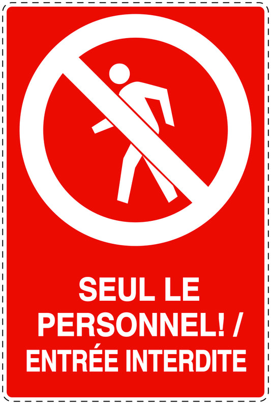 Autocollant d'interdiction d'accès "Seul le personnel! / Entrée interdite" F-SI6000-14