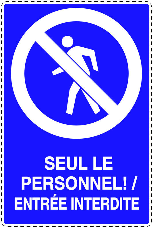 Autocollant d'interdiction d'accès "Seul le personnel! / Entrée interdite" F-SI6000-54