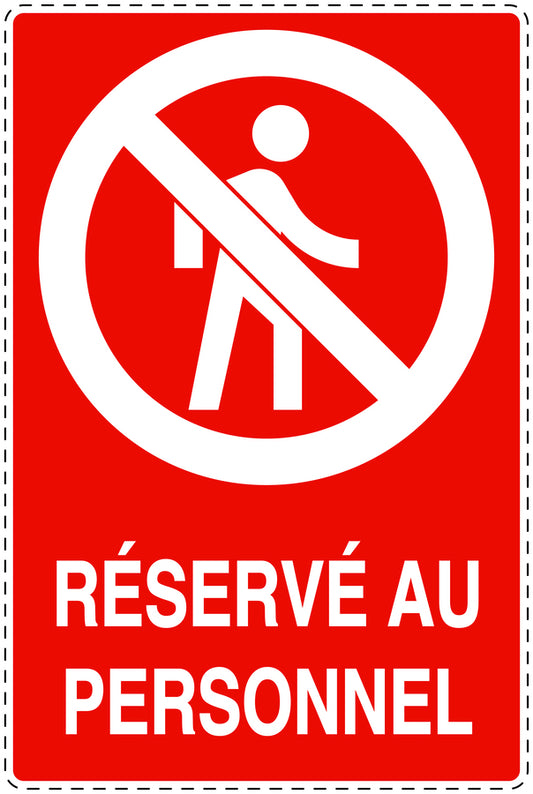 Autocollant d'interdiction d'accès "Réservé au personnel" F-SI6050-14