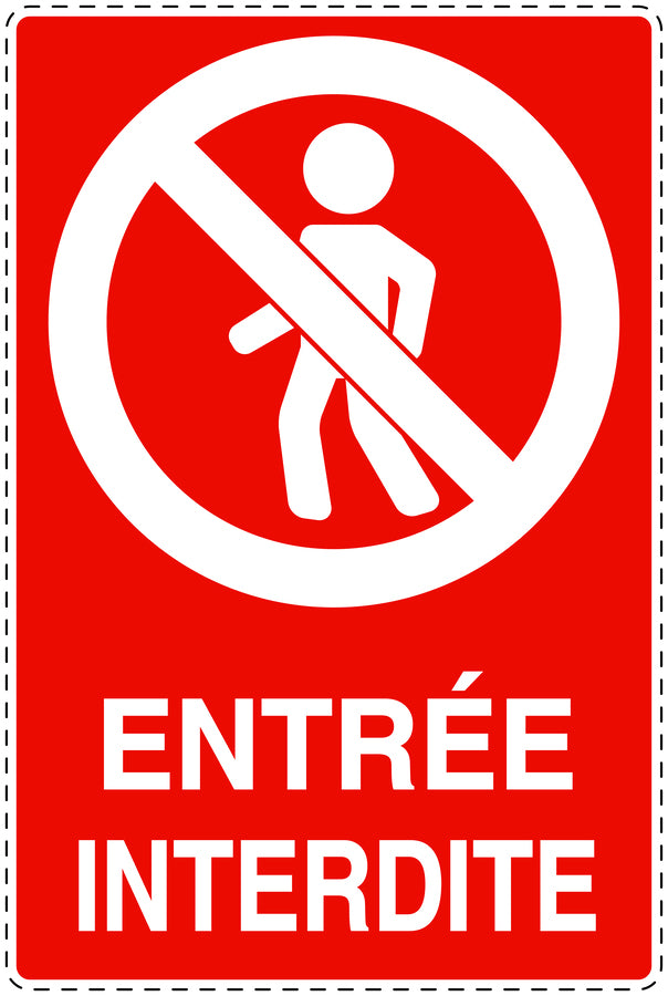 Autocollant d'interdiction d'accès "Entrée interdite" F-SI6060-14