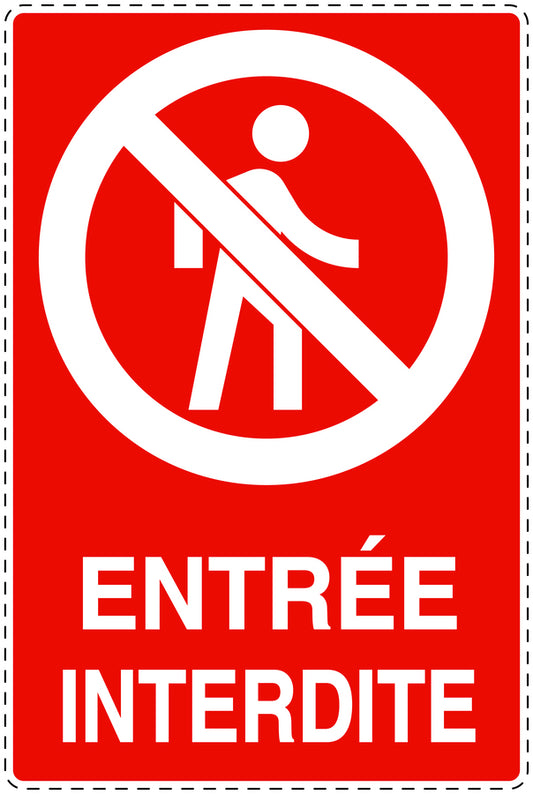 Autocollant d'interdiction d'accès "Entrée interdite" F-SI6080-14