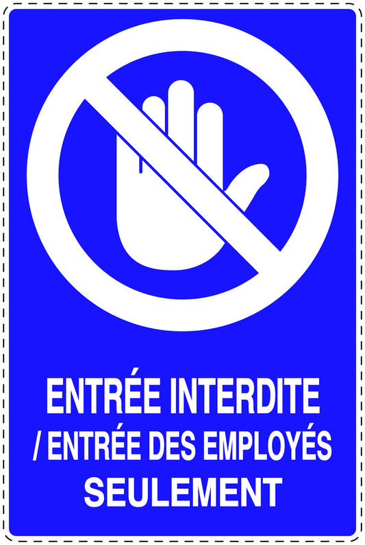 Autocollant d'interdiction d'accès "Entrée interdite/ Entrée des employés seulement" F-SI6130-54