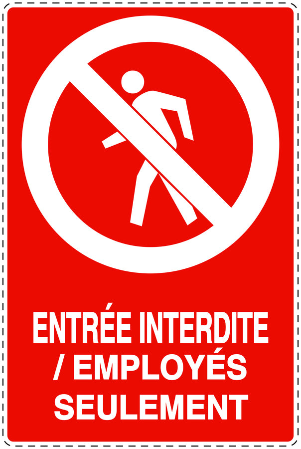 Autocollant d'interdiction d'accès "Entrée interdite/ employés seulement" F-SI6140-14