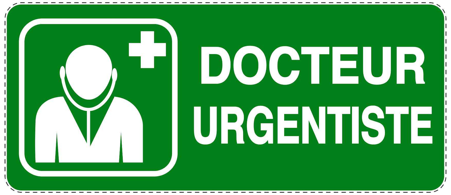 Autocollant d'urgence "DOCTEUR URGENTISTE" 10-40 cm F-SIE-3070-54