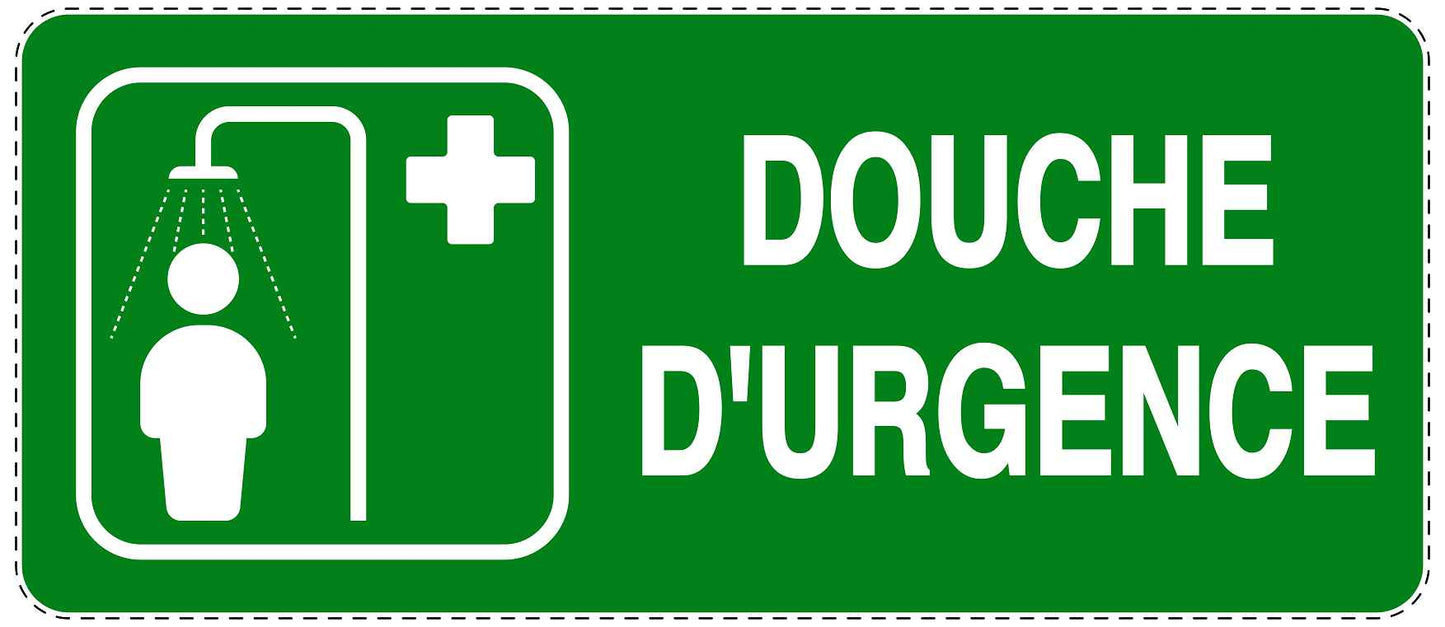 Autocollant d'urgence "DOUCHE D'URGENCE" 10-40 cm F-SIE-3110-54