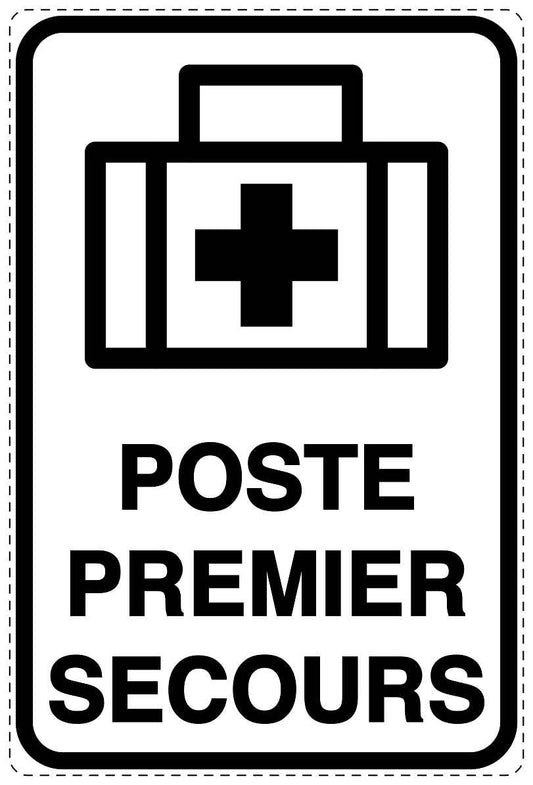 Autocollant d'urgence "POSTE PREMIER SECOURS" 10-40 cm F-SIE-4050-0