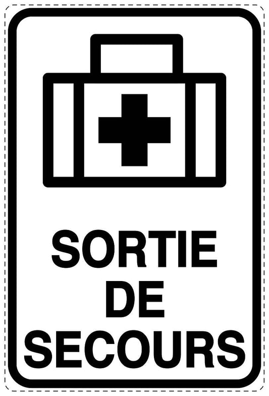 Autocollant d'urgence "SORTIE DE SECOURS" 10-40 cm F-SIE-4060-0