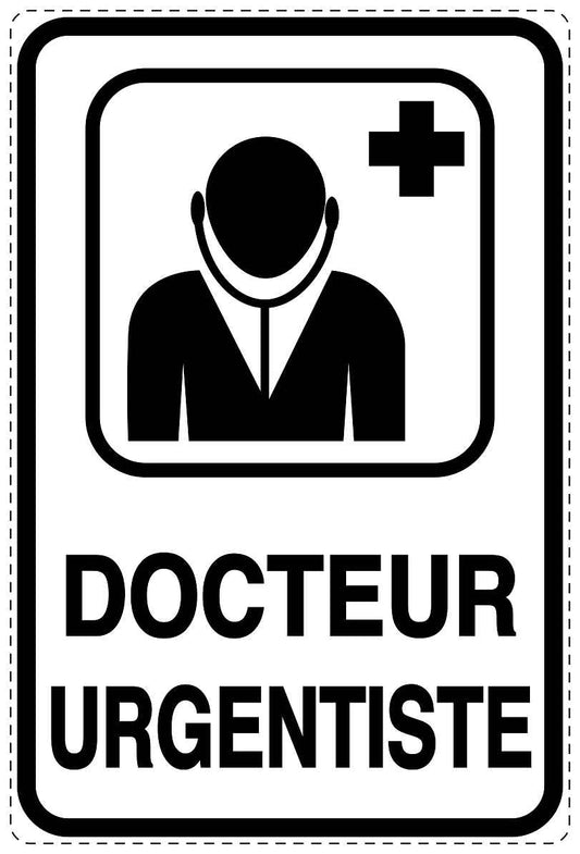 Autocollant d'urgence "DOCTEUR URGENTISTE" 10-40 cm F-SIE-4070-0