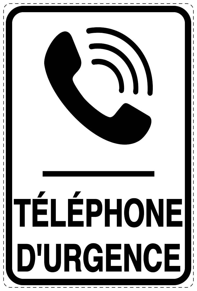 Autocollant d'urgence "TÉLÉPHONE D'URGENCE" 10-40 cm F-SIE-4090-0