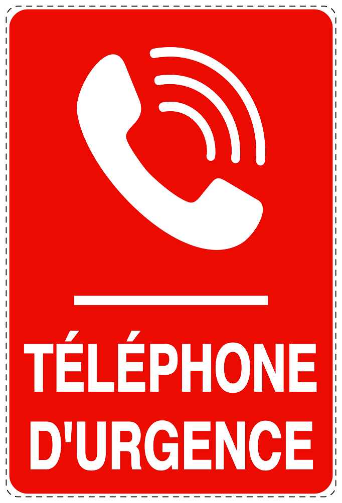 Autocollant d'urgence "TÉLÉPHONE D'URGENCE" 10-40 cm F-SIE-4090-14