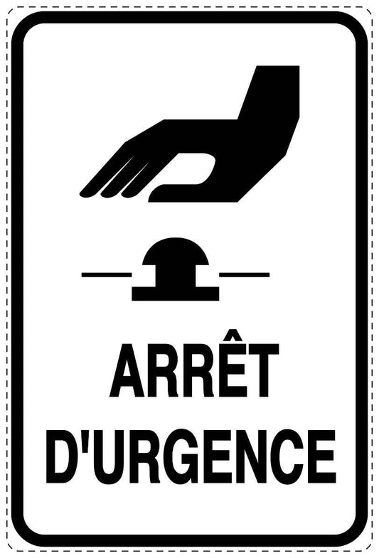 Autocollant d'urgence "ARRÊT D'URGENCE/" 10-40 cm F-SIE-4100-0