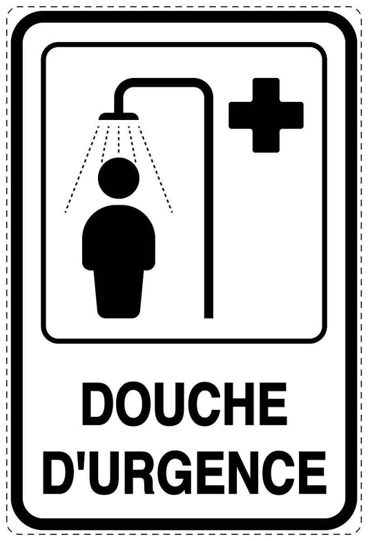 Autocollant d'urgence "DOUCHE D'URGENCE" 10-40 cm F-SIE-4110-0