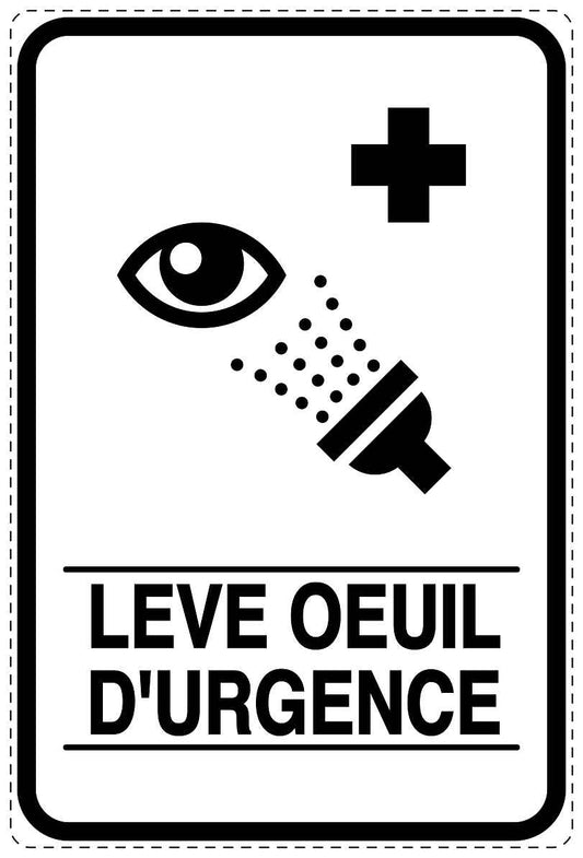 Autocollant d'urgence "LEVE OEUIL D'URGENCE" 10-40 cm F-SIE-4120-0