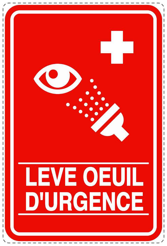 Autocollant d'urgence "LEVE OEUIL D'URGENCE" 10-40 cm F-SIE-4120-14