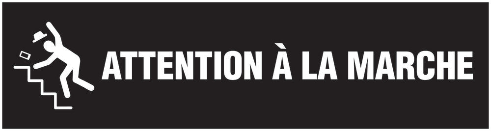 Autocollant "Attention Á La Marche" 20-80 cm en plastique PVC, F-STUFE-15000-45x12-88-0