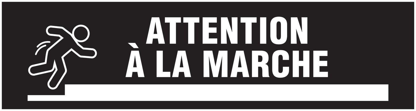 Autocollant "Attention Á La Marche" 20-80 cm en plastique PVC, F-STUFE-17000-45x12-88-0