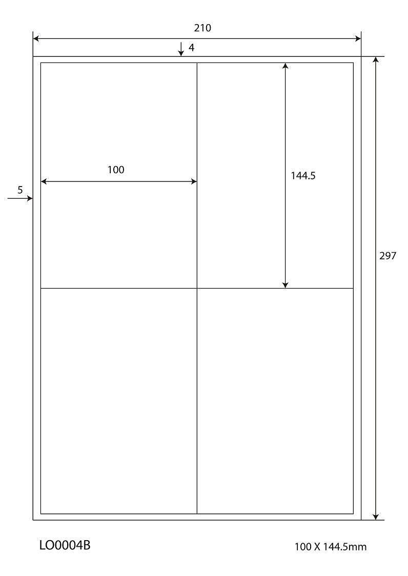 400 autocollants 100x144,5 mm imprimés selon vos souhaits mat ou brillant F-0004-B