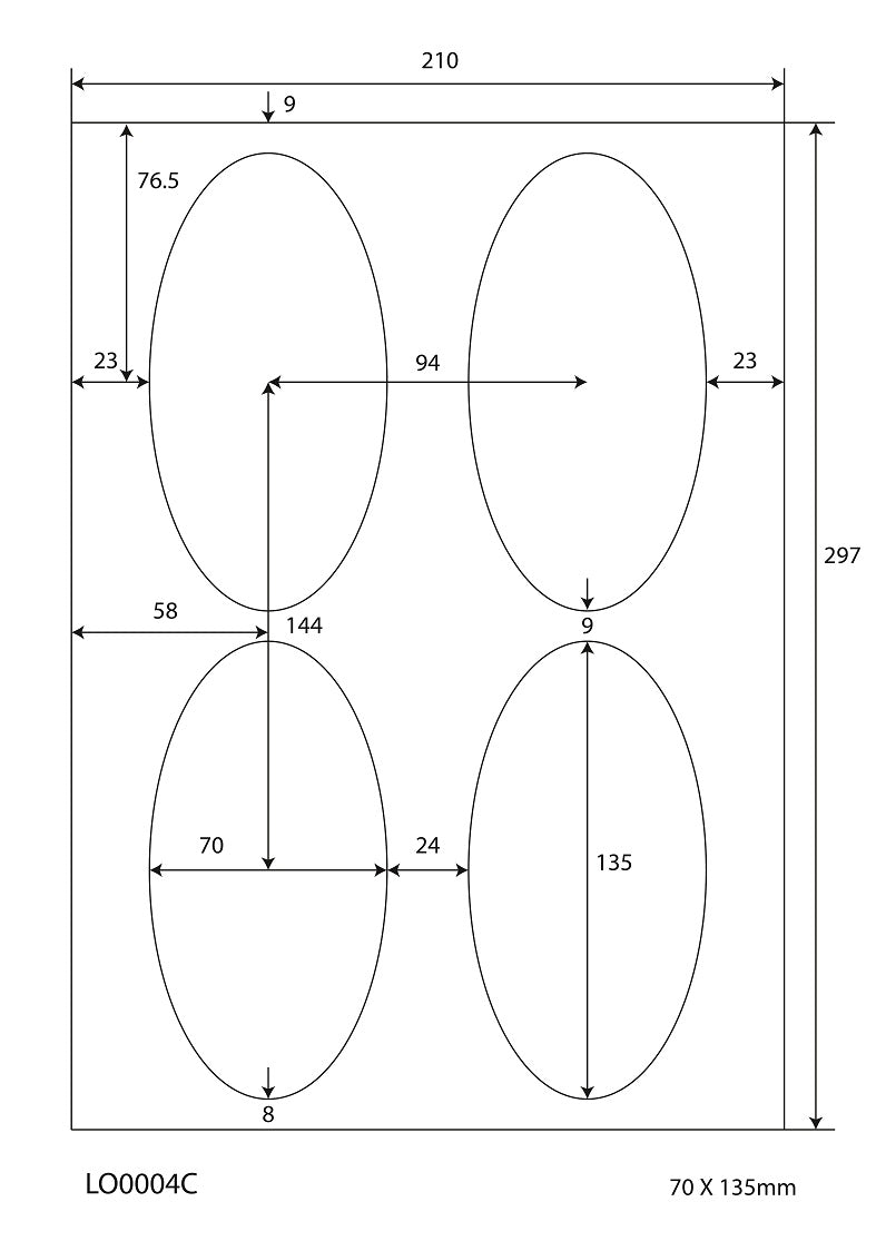 400 autocollants 70x135 mm imprimés selon vos souhaits mat ou brillant F-0004-C