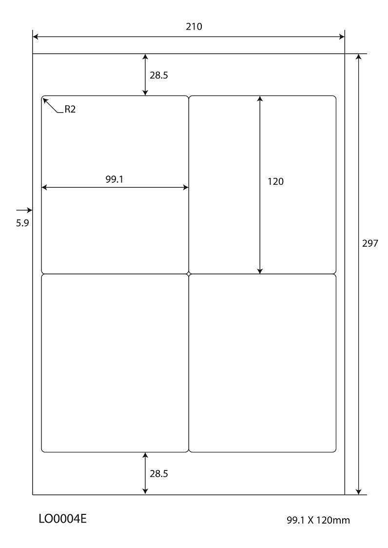 400 autocollants 99,1x120 mm imprimés selon vos souhaits mat ou brillant F-0004-E