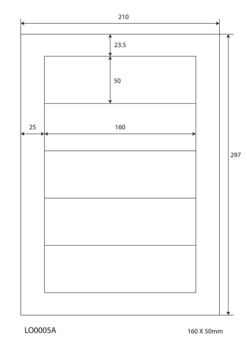 500 autocollants 160x50mm imprimés selon vos souhaits, finition mate ou brillante F-0005-A