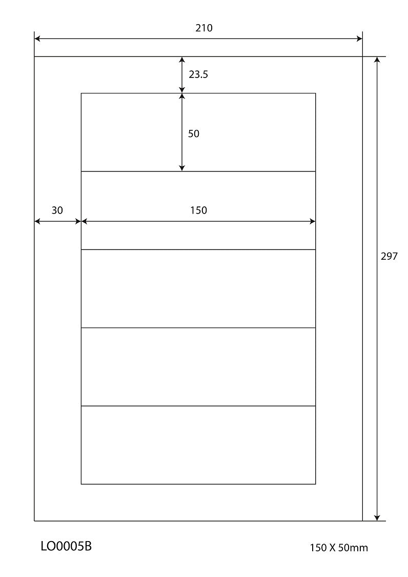 500 autocollants 150x50mm imprimés selon vos souhaits, finition mate ou brillante F-0005-B