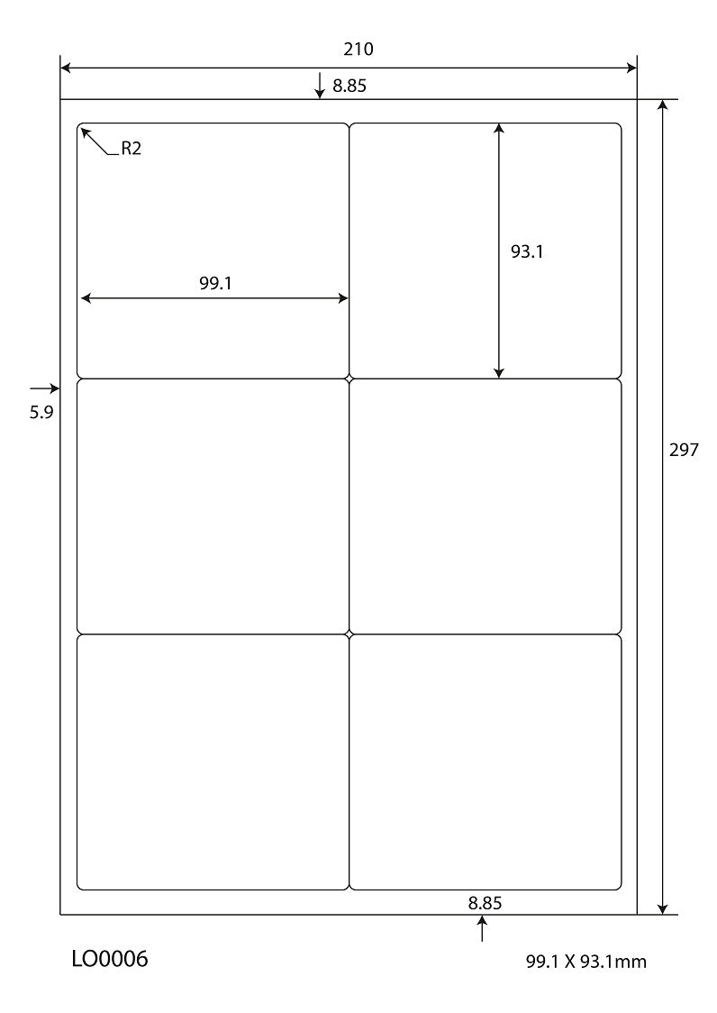 600 autocollants 99,1x93,1 mm imprimés selon vos souhaits mat ou brillant F-0006