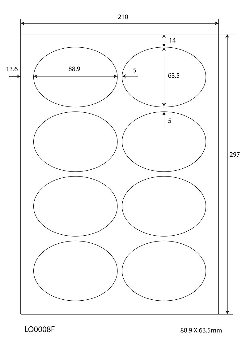 800 autocollants 88,9x63,5mm imprimés selon vos souhaits, finition mate ou brillante F-0008-F