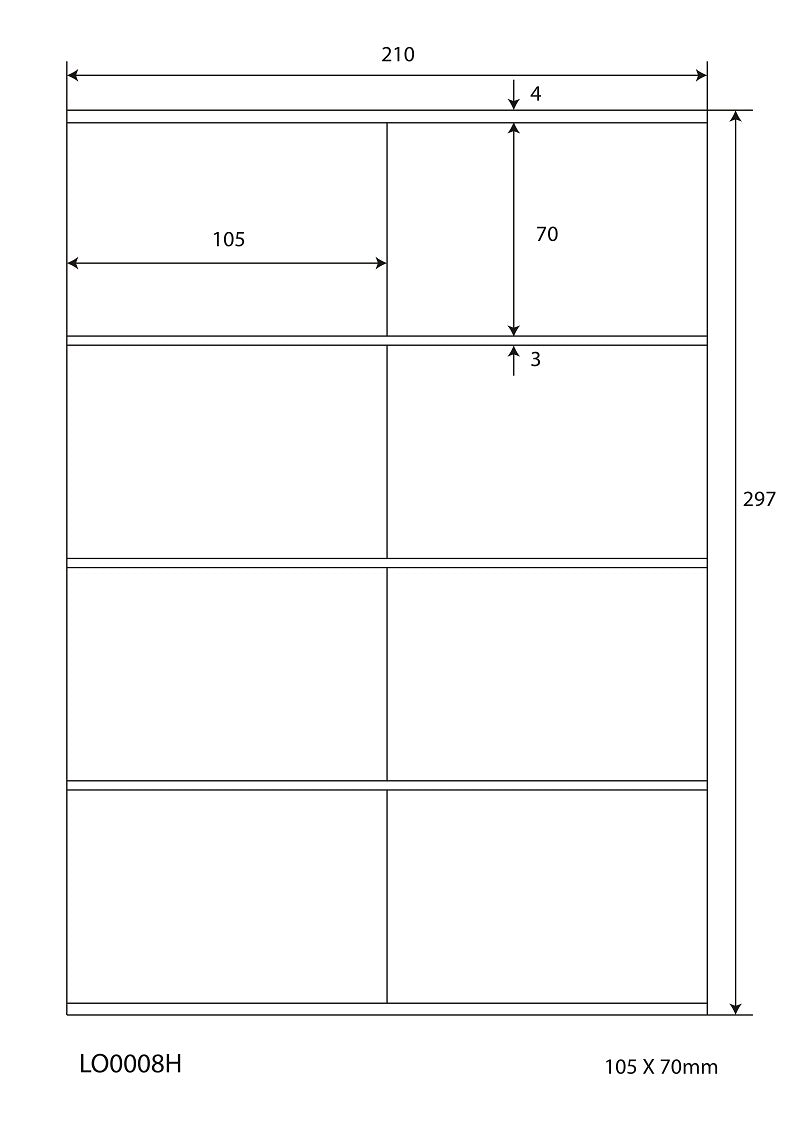 800 autocollants 105x70mm imprimés selon vos souhaits, finition mate ou brillante F-0008-H