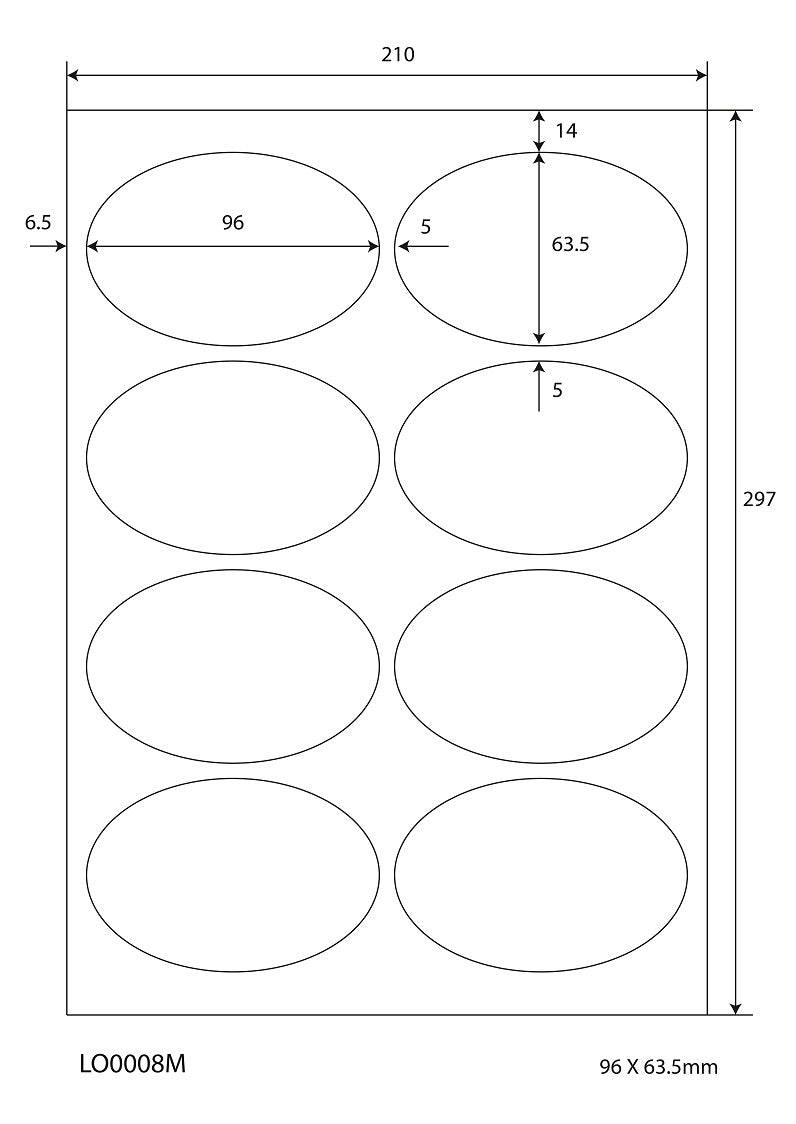 800 étiquettes universelles 96x63,5 mm, sur 100 feuilles Din A4, brillantes, autocollantes LO-0008-M-80