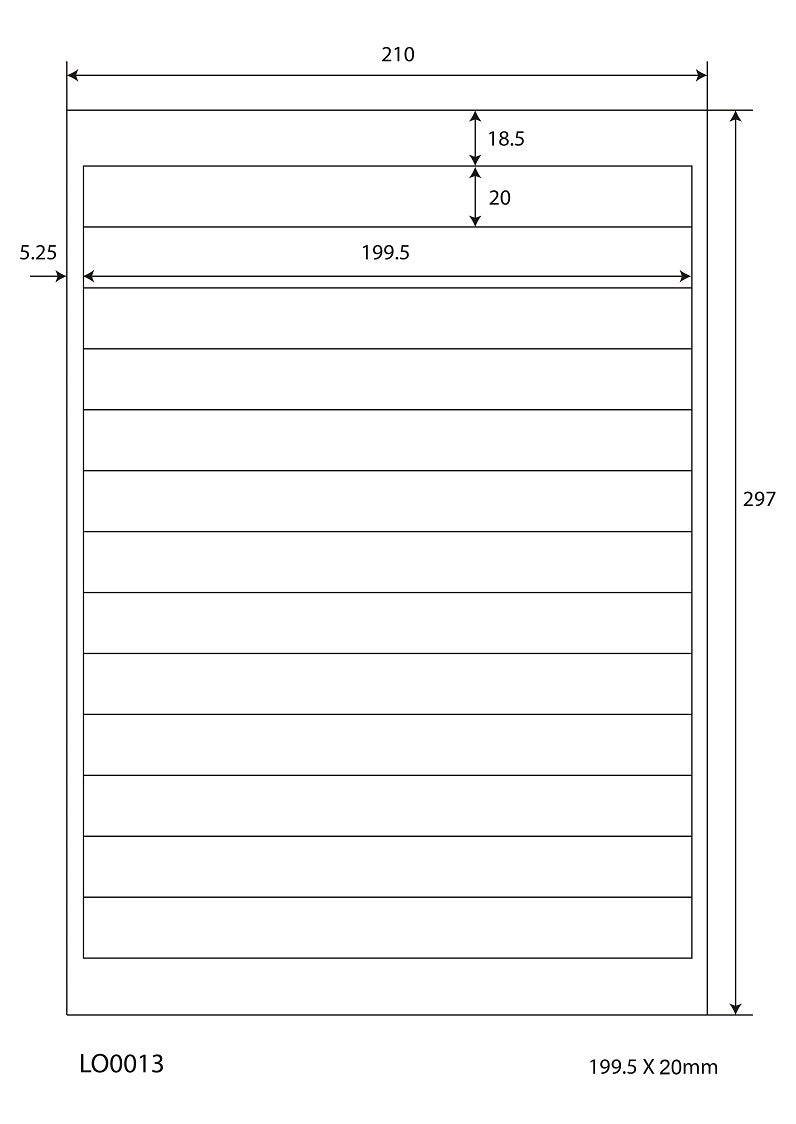 1300 autocollants 199,5x20mm imprimés selon vos souhaits mat ou brillant F-0013