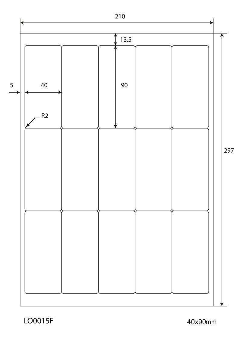 1500 autocollants 40x90mm imprimés selon vos souhaits mat ou brillant F-0015-F