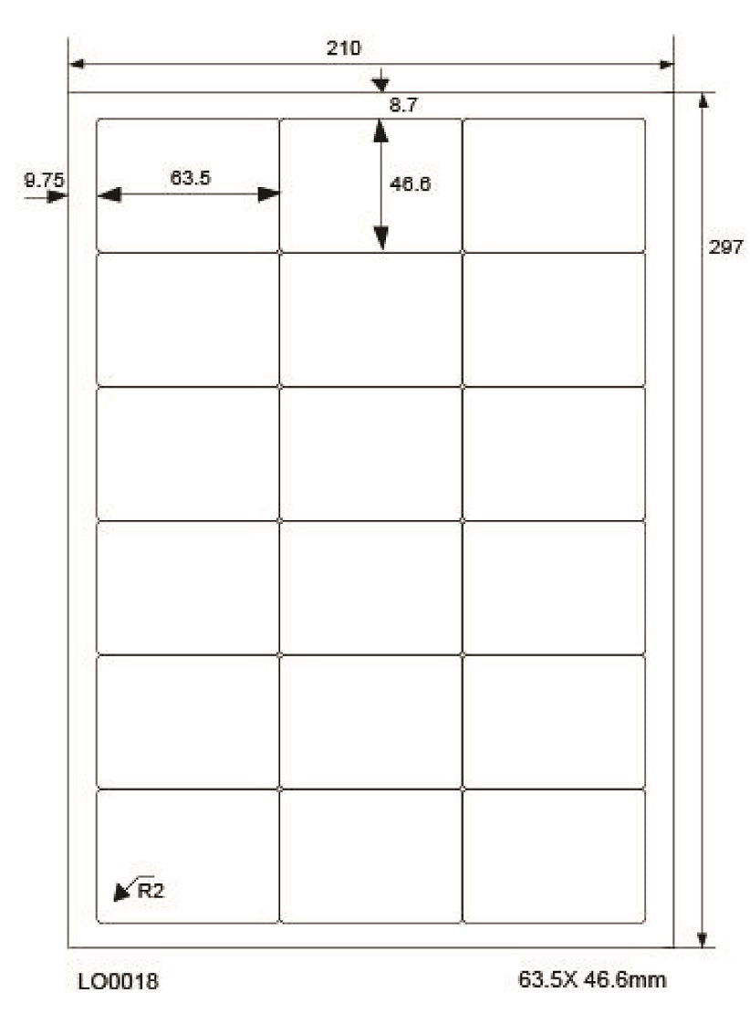 1800 autocollants 63,5x46,6mm imprimés selon vos souhaits mat ou brillant F-0018