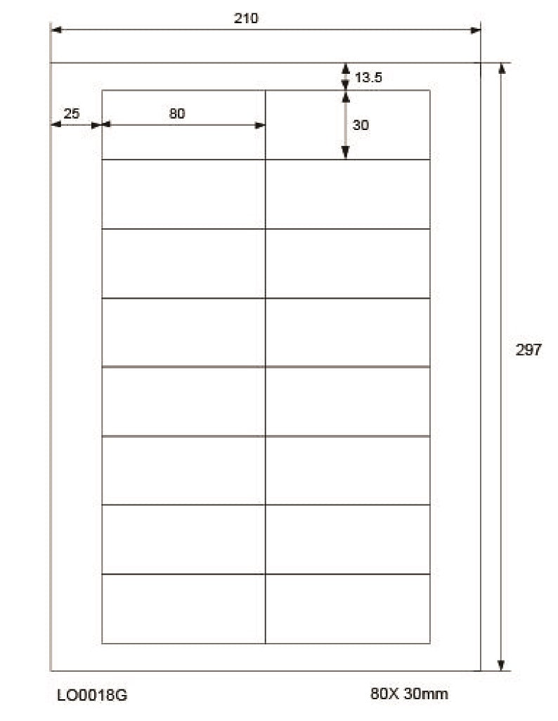 1800 autocollants 80x30mm imprimés selon vos souhaits mat ou brillant F-0018-G